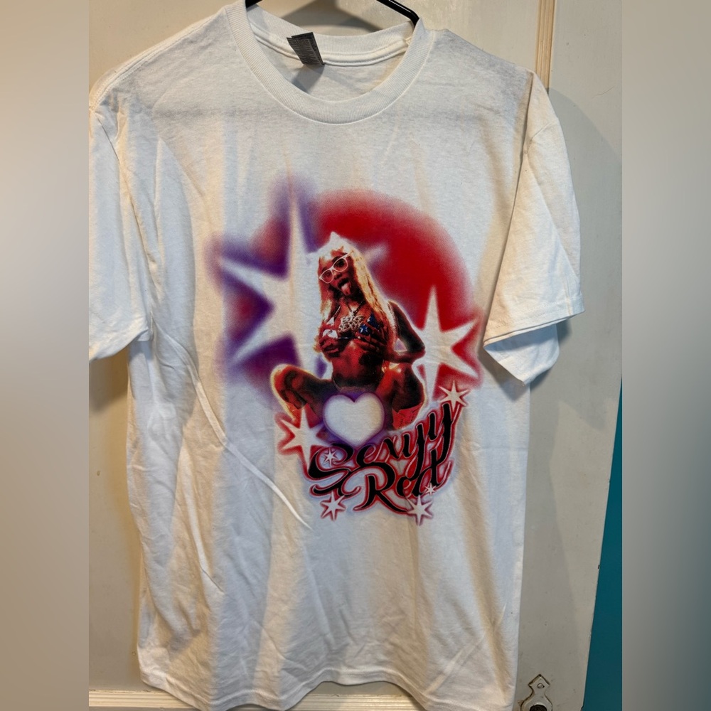Sexy Red  T-Shirt with Red and Purple Design